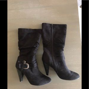 Tall Black Heeled Boots